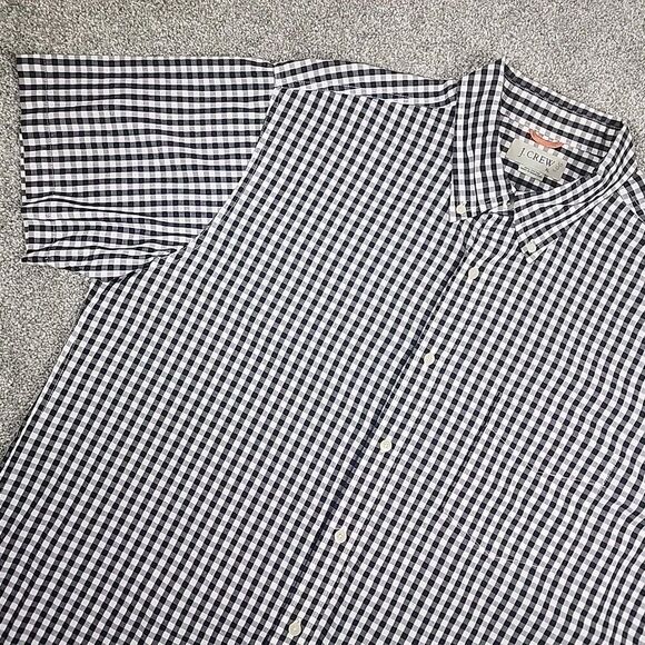 J.CREW Other - J Crew Button Up Shirt Mens XL Black Gray White Checkered Short Sleeve Pocket